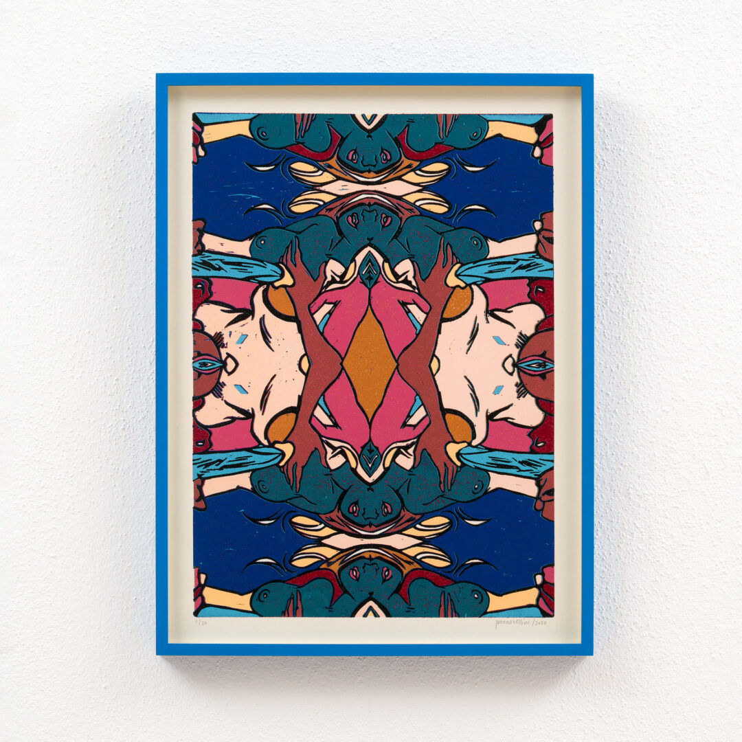 Juana-Anzellini-Kaleidoskop-IV-30-cm-×-40-cm-(+-blue-frame)