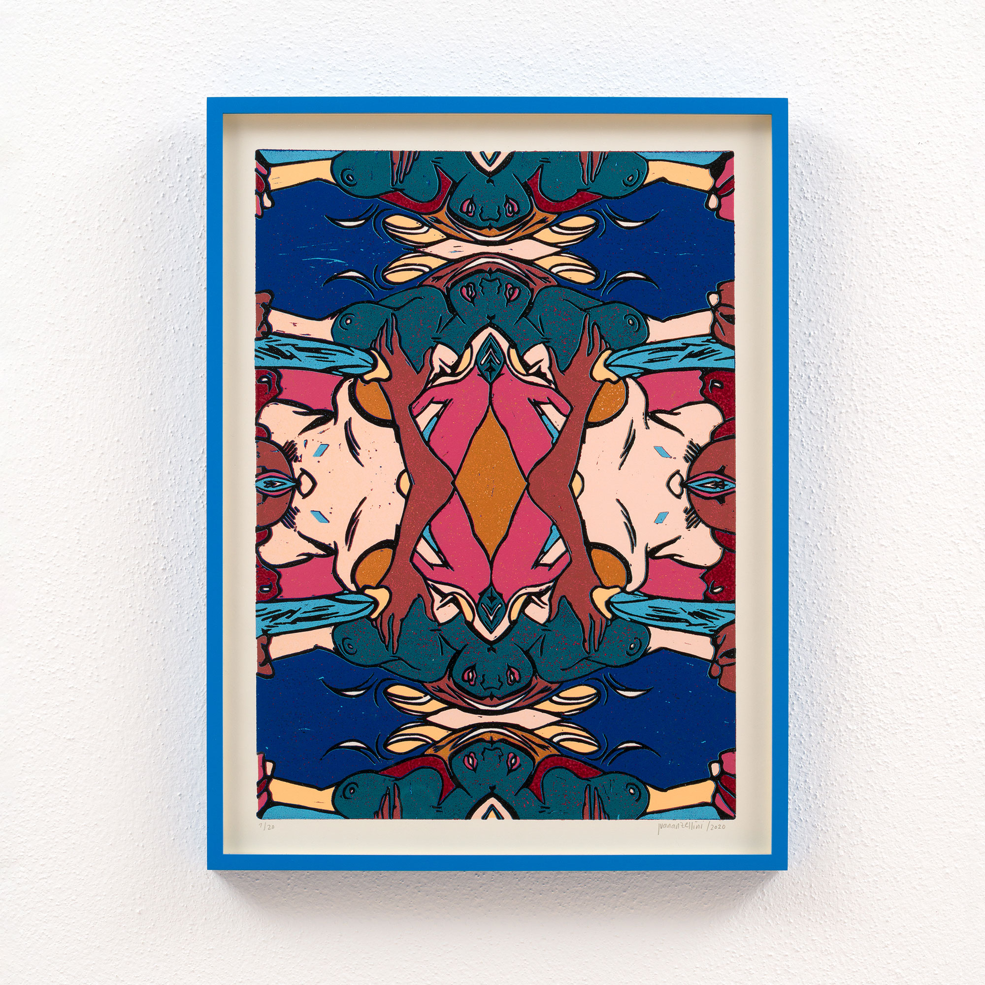 Juana-Anzellini-Kaleidoskop-IV-30-cm-×-40-cm-(+-blue-frame)